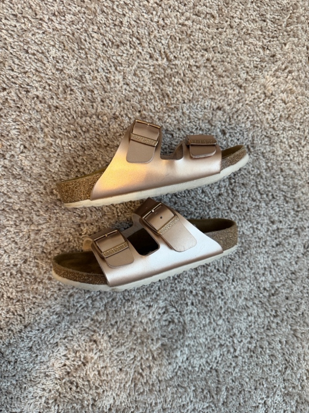 Birkenstock Kids Metallic Rose Gold Double-Buckle Sandals - Picture 5 of 6